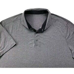 Lululemon Men XL Heather Gray Collared Polo Shirt Performance Breathable Golf